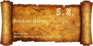 Bontos Miron névjegykártya